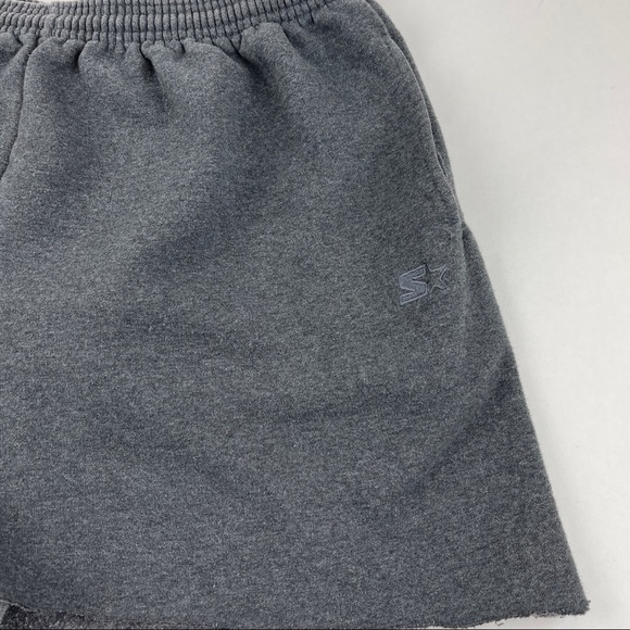 Starter Athletic Shorts Mens XL Gray Cut Off Sweatpants - Picture 4 of 8